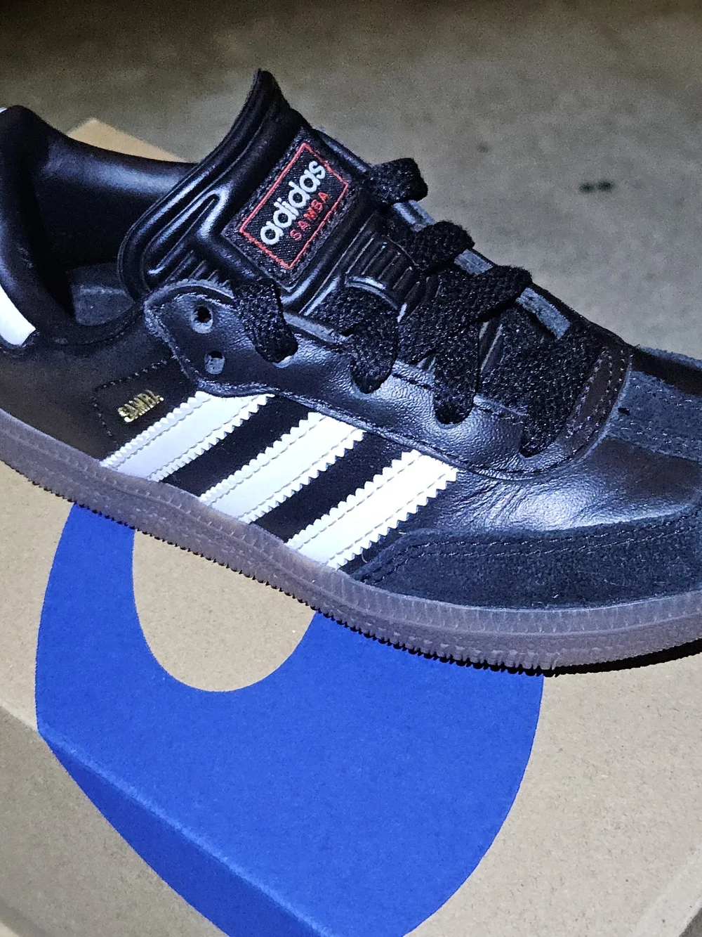 adidas Original Kids' Samba Sneakers in Black and White Gum Sz.11K